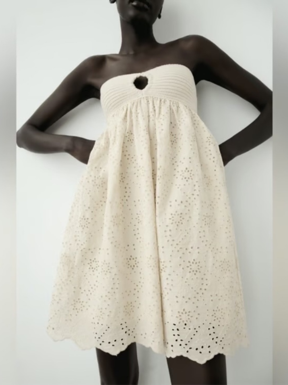 Zara Eyelet Keyhole dress